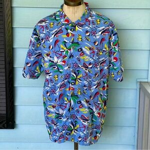 Polo Ralph Lauren Beach Print Nautical Button Down Sleep Shirt XL Casual Pajama